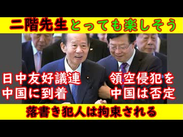 【二階先生とっても楽しそう】日中友好議連中国到着「領空侵犯」なかったことに「河野太郎」ダンマリもブロック解除祭りが発生