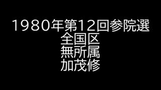 【音声のみ】1980年第12回参議院議員選 全国区 無所属 加茂修 政見放送