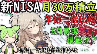 NISA毎月30万積立　8月暴落　損益は如何に？