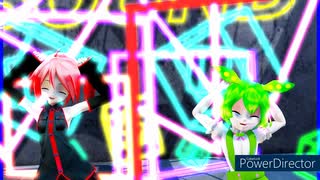 MMD、テト、ずんだもん、計２人、で、オーバーライド