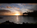 The beautiful sunset in Hawaii.