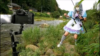 可愛いアイドルメイドが渓流で魚釣りねこ♥　（外配信アーカイブ・総集編）　猫宮ねこーら
