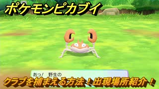ポケモンピカブイ　クラブを捕まえる方法！出現場所紹介！図鑑コンプへの道！　【ポケットモンスター Let's Go! ピカチュウ・イーブイ】