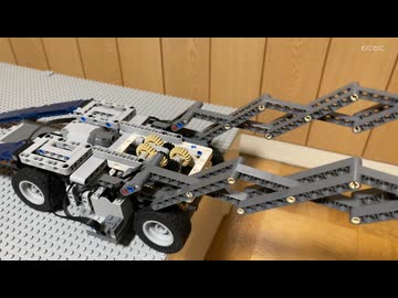 【機械工学】【改訂版】２台のパンタグラフ式架橋車両が連携して対岸に渡る