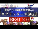競馬ファン(視聴者様)が選んだ『スプリンターズS』BEST２０