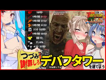 【ボイスロイド実況】腕を・・！腕だけを折ってください！！デバフタワー必至な骨折治療チャレンジ！足は止めて足は！！【7daystodie1.0 感染が止まらないっ！#36】
