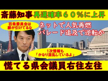【斎藤知事】再選確率６０％に上昇「ネットで人気再燃」「パレード追及で逆転か」「百条委員会は腰が引けている」慌てる県会議員たち・複雑怪奇な選挙になってきた