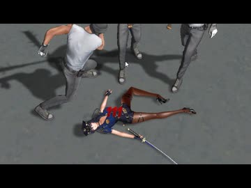 チンピラ退治に赴くもボロボロにされる対魔忍最強（笑）