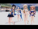 【MMD艦これ】百角さんちの駆逐艦「水着」モデルで『メランコリック／MELANCHOLIC（English　Arrange）』【ジョンストン・フレッチャー・五月雨・涼風】