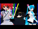 MMD、テト、ミク、計２人、で、アスノヨゾラ哨戒班、アレンジ