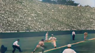 大学野球 早稲田vs慶応 1951年（昭和26年） AIカラー化