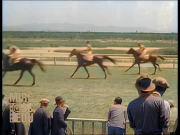 戦前の競馬 淀の京都競馬倶楽部 1930年（昭和5年） AIカラー化