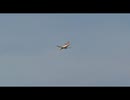 上空に但馬空港へ向かう飛行機