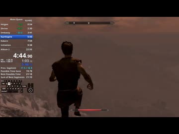 【Skyrim】メインクエストAny%RTA 22分42秒 (LRT)