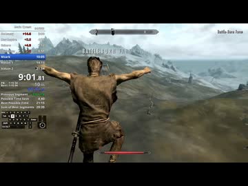 【Skyrim】メインクエストAny%RTA 21分35秒 (LRT)