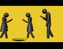 イタリアの標識 歩きスマホをする人達が落ちる穴！