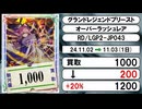 《ラッシュ買取相場/20枚》11月02日～11月03日《200円以上騰落》#遊戯王ラッシュデュエル