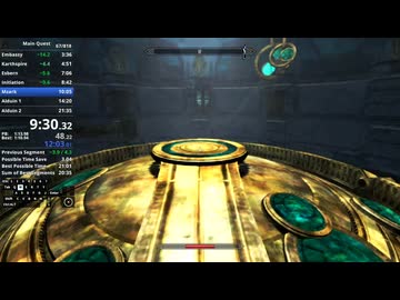【Skyrim】メインクエストAny%RTA 21分31秒 (LRT)