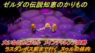 ゼルダの伝説知恵のかりもの　ラスダンボス前まで行く　ヌゥルの体内　大いなる力とヌゥル　メインチャレンジ攻略　＃３７２