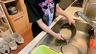 【にゃぴ】米研ぎ練習【ニコ生切り抜き】