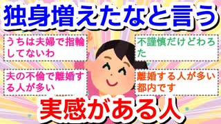 独身増えたなという実感がある人