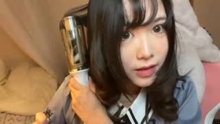 ヘアアイロンを使うげっさん