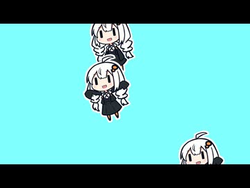 水色背景とバタバタあかりちゃん【第十回ひじき祭】