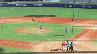 10回表 日体大 寺西成騎 タイブレークにて送りバントを防ぐ＜首都大学野球 日本体育大学 対 帝京大学 2024年10月12日＞