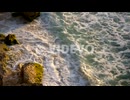 A view from above a beautiful rocky coast covered