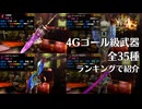 【MH4G】ゴール級武器35本をランキング形式で紹介【VOICEROID2】