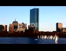 Timelapse of the Boston, Massachusetts city center across the harbor