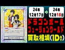 《2枚》ドラゴンボールFW 買取相場｜12月17日～12月18日 ＜200円以上騰落＞ #ドラゴンボールスーパーカードゲームフュージョンワールド