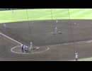 花咲徳栄 斎藤聖斗くんレフトフライに打ち取る新潟産大付 宮田塁翔くん（2024年8月9日 甲子園1回戦 花咲徳栄 対 新潟産業大付）