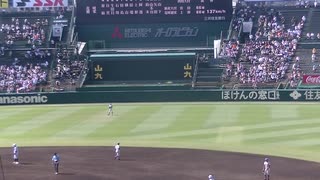 花咲徳栄 上原堆我くんピンチで高橋 海向くんから見逃し三振を奪う（2024年8月9日 甲子園1回戦 花咲徳栄 対 新潟産業大付）