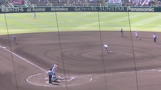 新潟産大付 鈴木 豊大くんをショートゴロに打ち取る花咲徳栄 上原堆我くん（2024年8月9日 甲子園1回戦 花咲徳栄 対 新潟産業大付）