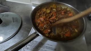 初めてのステンレスフライパンでキーマカレー