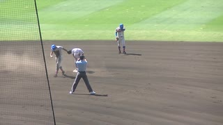 新潟産大付 戸嶋 翔人くんヒットで出塁し盗塁も決める（2024年8月9日 甲子園1回戦 花咲徳栄 対 新潟産業大付）