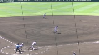 新潟産大付 田中 拓朗くん〜 目黒 亜門くんのピッチャーゴロを華麗に捌くなど三者凡退（2024年8月9日 甲子園1回戦 花咲徳栄 対 新潟産業大付）
