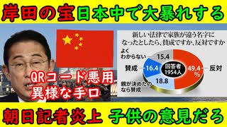 【岸田の宝】日本中で大暴れする「ＱＲコードを使った悪質な行為」【朝日新聞記者】「こんなの子供の意見だろ？」大ブーメランが炸裂し大炎上