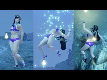 【MHR:SB リョナ】パープル水着風 麻痺 密林夜