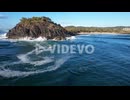 Humpback Whale Swimming Near Norries Head In New South Wales, Australia - drone shot