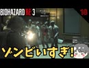 【バイオ3】ゾンビいすぎ! 四方八方からくるゾンビと戦うエグイシーン #18【BIOHAZARD RE3(バイオハザードRE3)-のりたまゲーム実況】