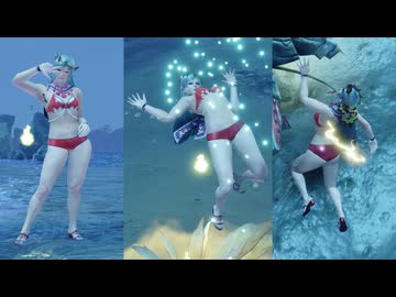 【MHR:SB リョナ】レッド水着風 麻痺 DLC04(ミノト) 密林夜