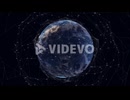Animation of network of connections with numbers and globe spinning