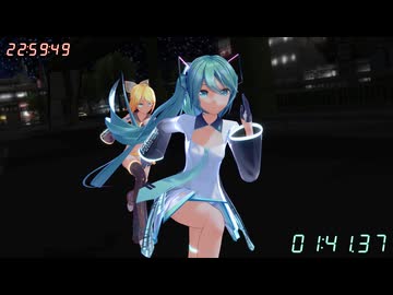 【MMD】ミクさんとリンちゃんが深夜にかけっこ