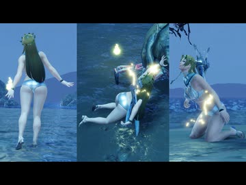 【MHR:SB リョナ】金髪白水着 麻痺 DLC02(ヒノエ) ランゴスタ 密林夜