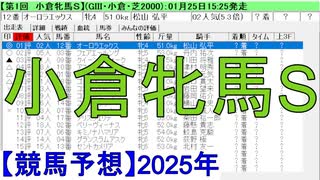 【競馬予想】2025「小倉牝馬S(GⅢ)」