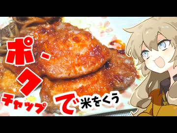甘酸っぱーいポークチャップ風と山盛りななつぼしでつむぎとひまりはごはん部