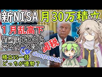 新NISA月30万積立　関税問題とDeepSeekショック　1月乱高下で資産はどうなった？　積立VS年初一括の勝敗は？　【ずんだもん解説】