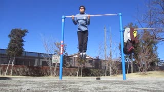 変な懸垂110回(1セット) おっさんの筋トレ　ニコニコ筋トレ動画